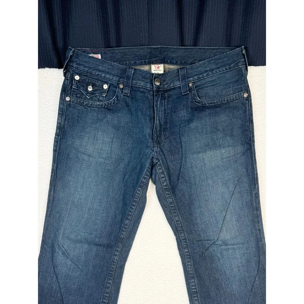 Vintage True Religion Jeans Mens 38 Fits 40x33.5 Blue Denim Straight Leg RICKY